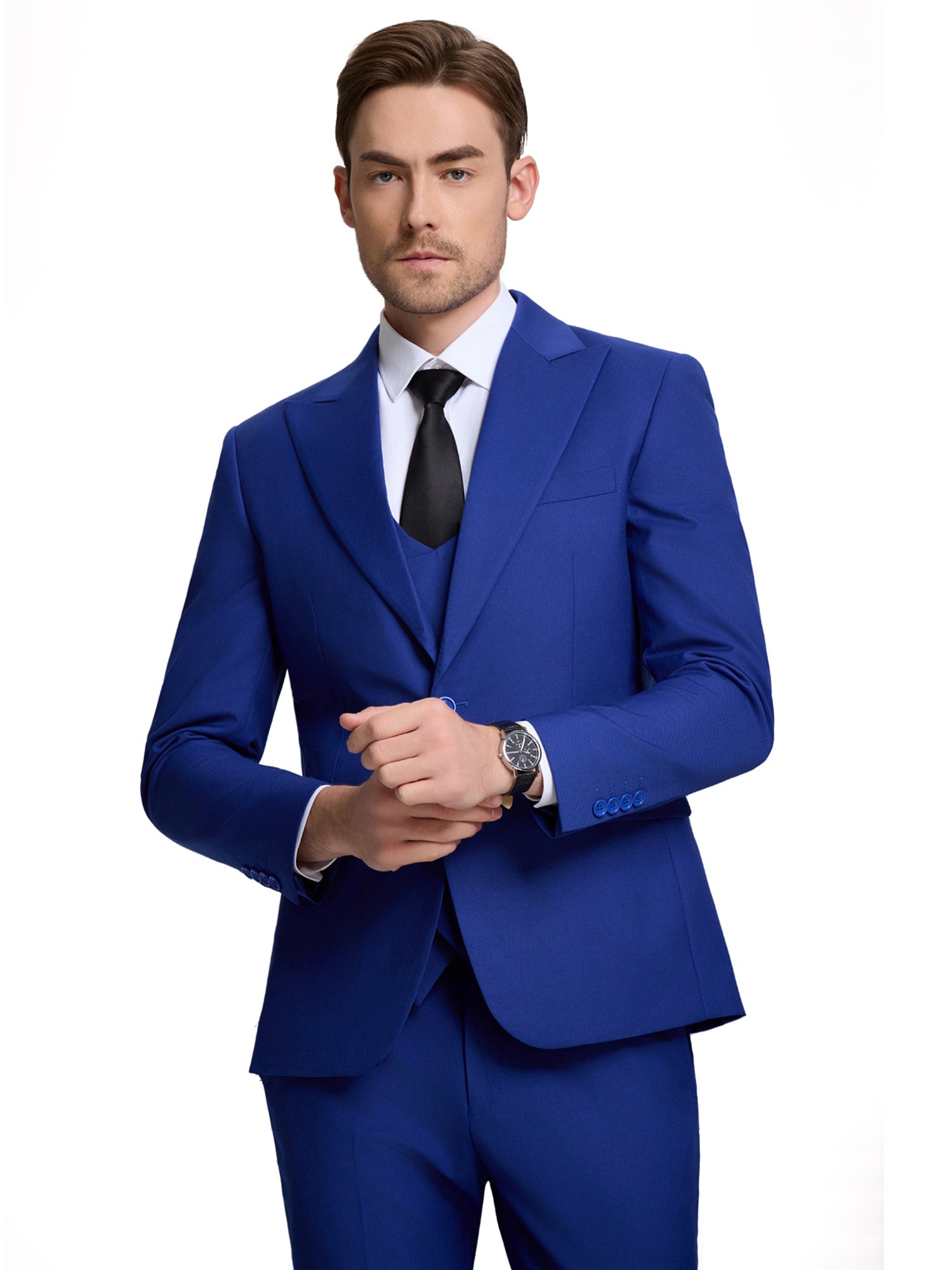 royal blue 3 piece wedding suit for men – slim fit groom tuxedo for formal events