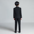 Cargar la imagen en la vista de la galería, Black Plaid Elegant 5 Piece Boys Suits
