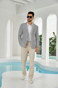 Bild in Galerie-Betrachter laden, Seersucker Striped Men's Summer Blazer
