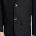 Load image into Gallery viewer, Black Plaid Elegant 5 Piece Boys Suits
