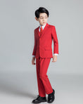 Charger l'image dans la visionneuse de la galerie, Red Classic Suits Set 5 Piece Boys Suits
