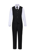 Charger l'image dans la visionneuse de la galerie, Black 2 Piece Kids Boys' Vest and Pants Dress Suits Set
