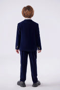 Load image into Gallery viewer, Navy Velvet 5 Piece Boy's Formal Boys Suits
