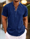 Bild in Galerie-Betrachter laden, Men's Shirt Linen Shirt Popover Summer Beach Plain Henley Summer Casual Daily Shirt
