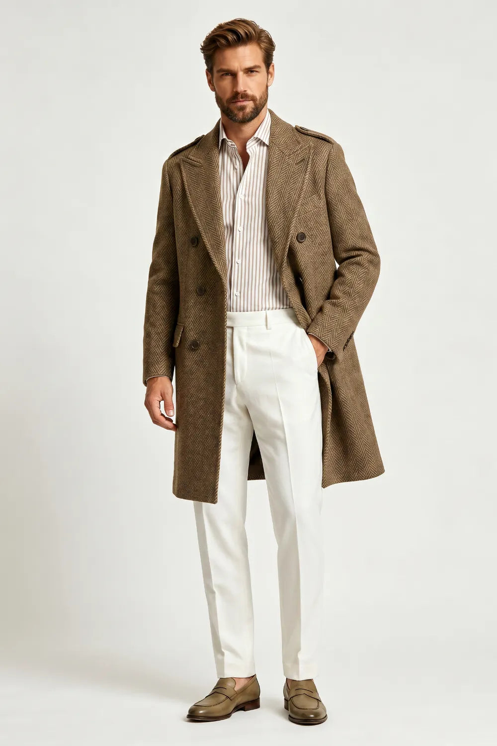 Costume 2 pièces homme coupe ajustée, croisé