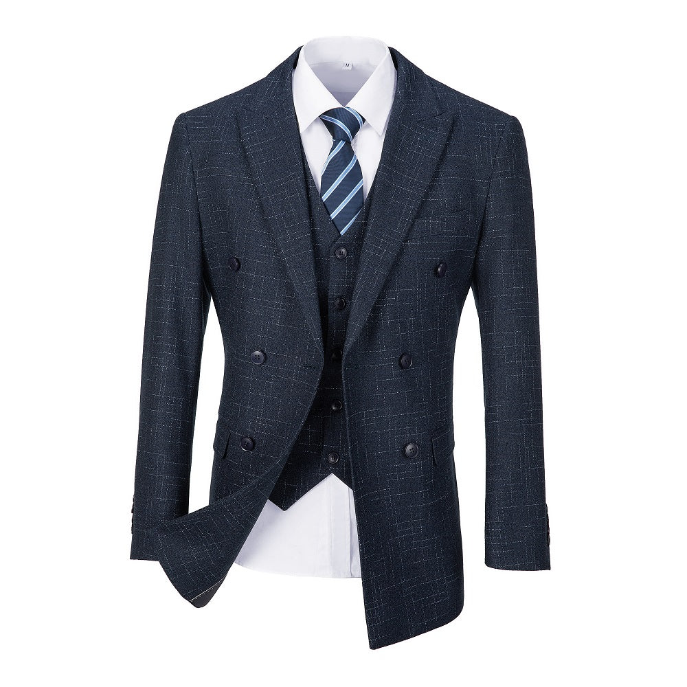 Men's Plaid Double Breasted Blazer