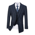 Cargar la imagen en la vista de la galería, Navy Plaid Men's Double Breasted  Blazer
