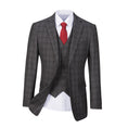 Cargar la imagen en la vista de la galería, Grey Plaid Men's Blazer Set for Party, Wedding and Business
