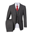 Bild in Galerie-Betrachter laden, Grey Plaid Men's 3 Piece Suits
