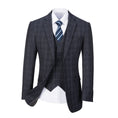 Cargar la imagen en la vista de la galería, Dark Grey Plaid Men's Blazer for Party, Wedding and Business
