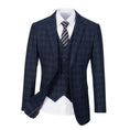 Cargar la imagen en la vista de la galería, Navy Plaid Men's Blazer for Party, Wedding and Business
