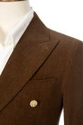 Cargar la imagen en la vista de la galería, Double Breasted Corduroy Suit 2 Pieces Men's Suits Jacket+Pants 2765
