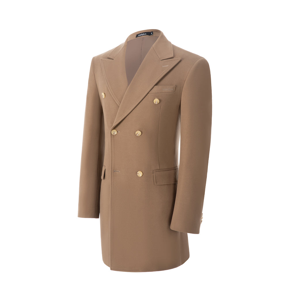 Men's Wool Coat Winter Double Breasted Long Coat 2764