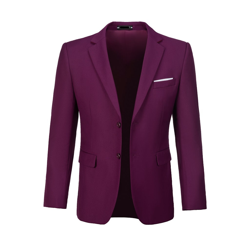 Purple Men's Two Button Blazer for Party, Wedding and Business