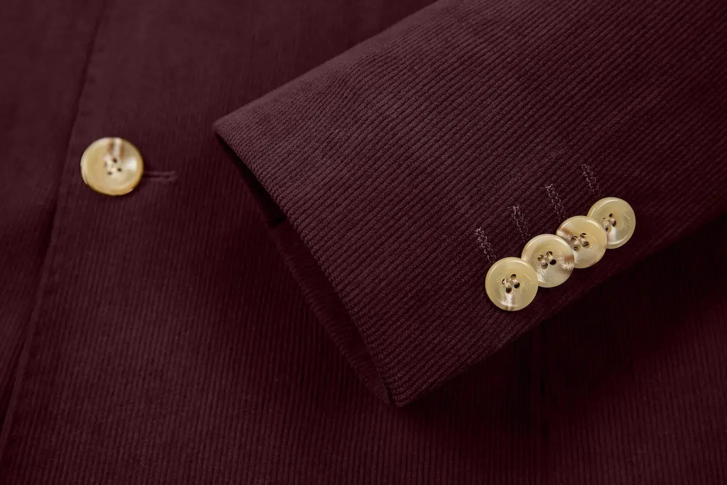 Men's Peak Lapel Double Breasted Corduroy 2 Piece Suit