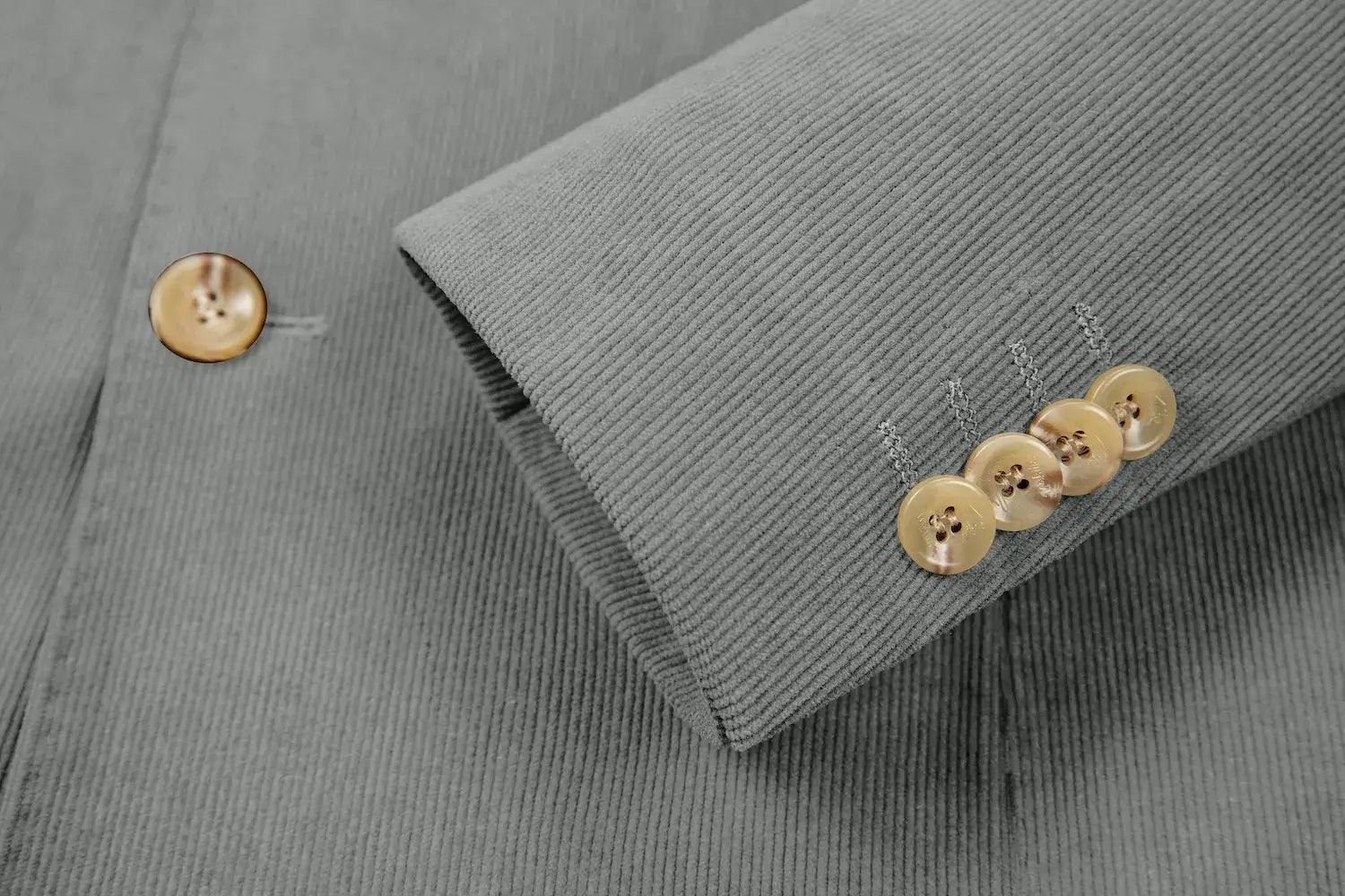 Men's Peak Lapel Double Breasted Corduroy 2 Piece Suit