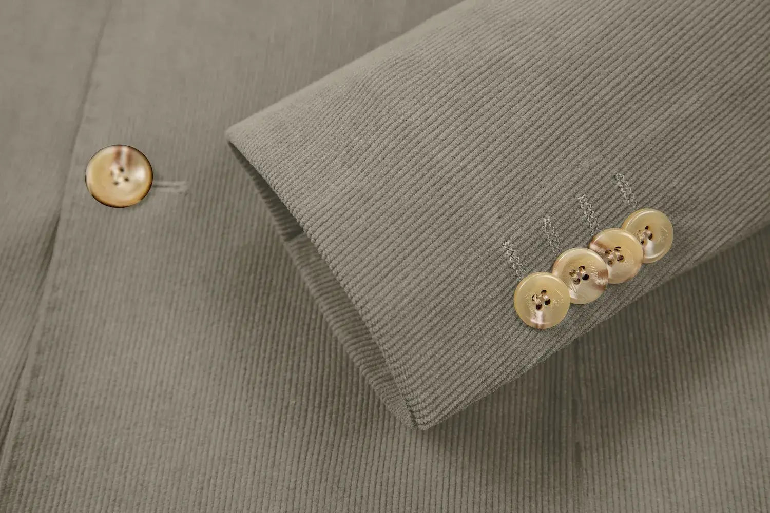 Men's Peak Lapel Double Breasted Corduroy 2 Piece Suit