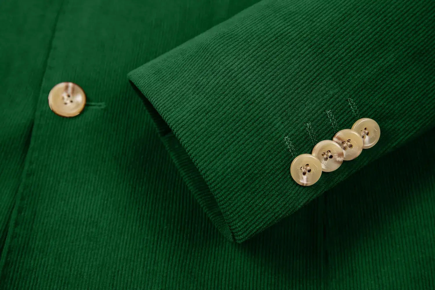 Men's Peak Lapel Double Breasted Corduroy 2 Piece Suit