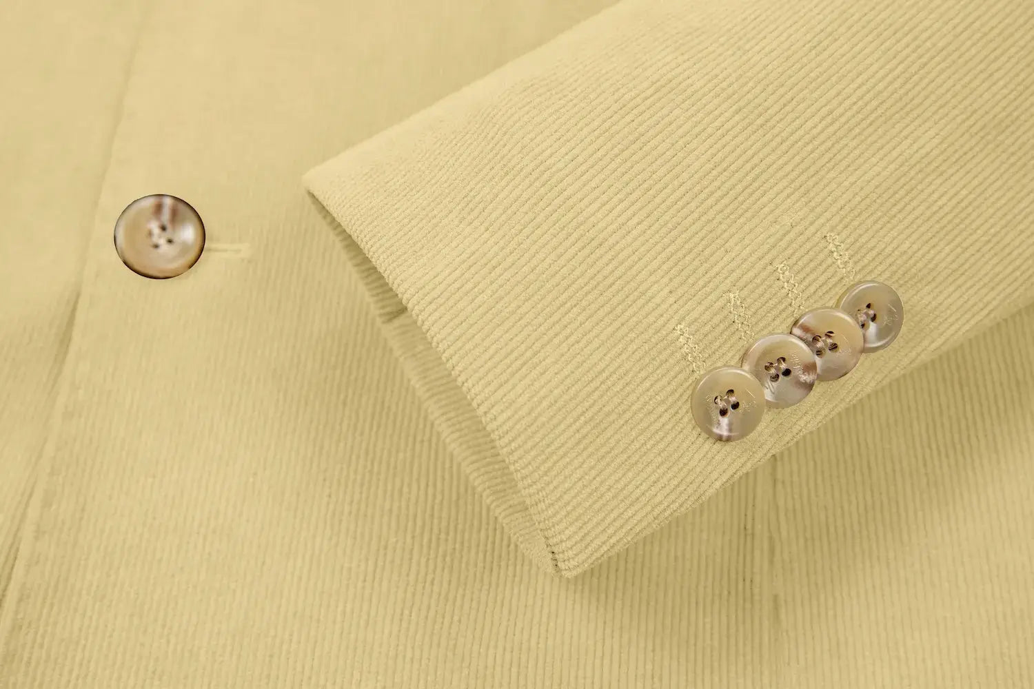 Men's Peak Lapel Double Breasted Corduroy 2 Piece Suit