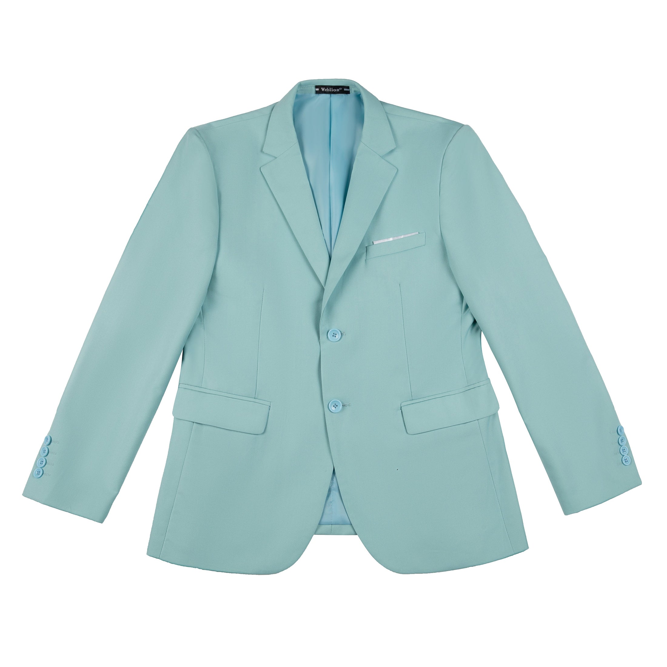 Mint Green Two Button Wedding 3 Pieces Slim Fit Men Suits