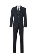 Load image into Gallery viewer, New Arrival Navy Stripe Party Banquet Formal 2 Piece Men Suits
