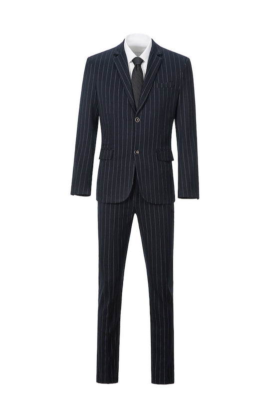 New Arrival Navy Stripe Party Banquet Formal 2 Piece Men Suits