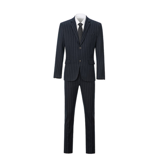 New Arrival Navy Stripe Party Banquet Formal 2 Piece Men Suits