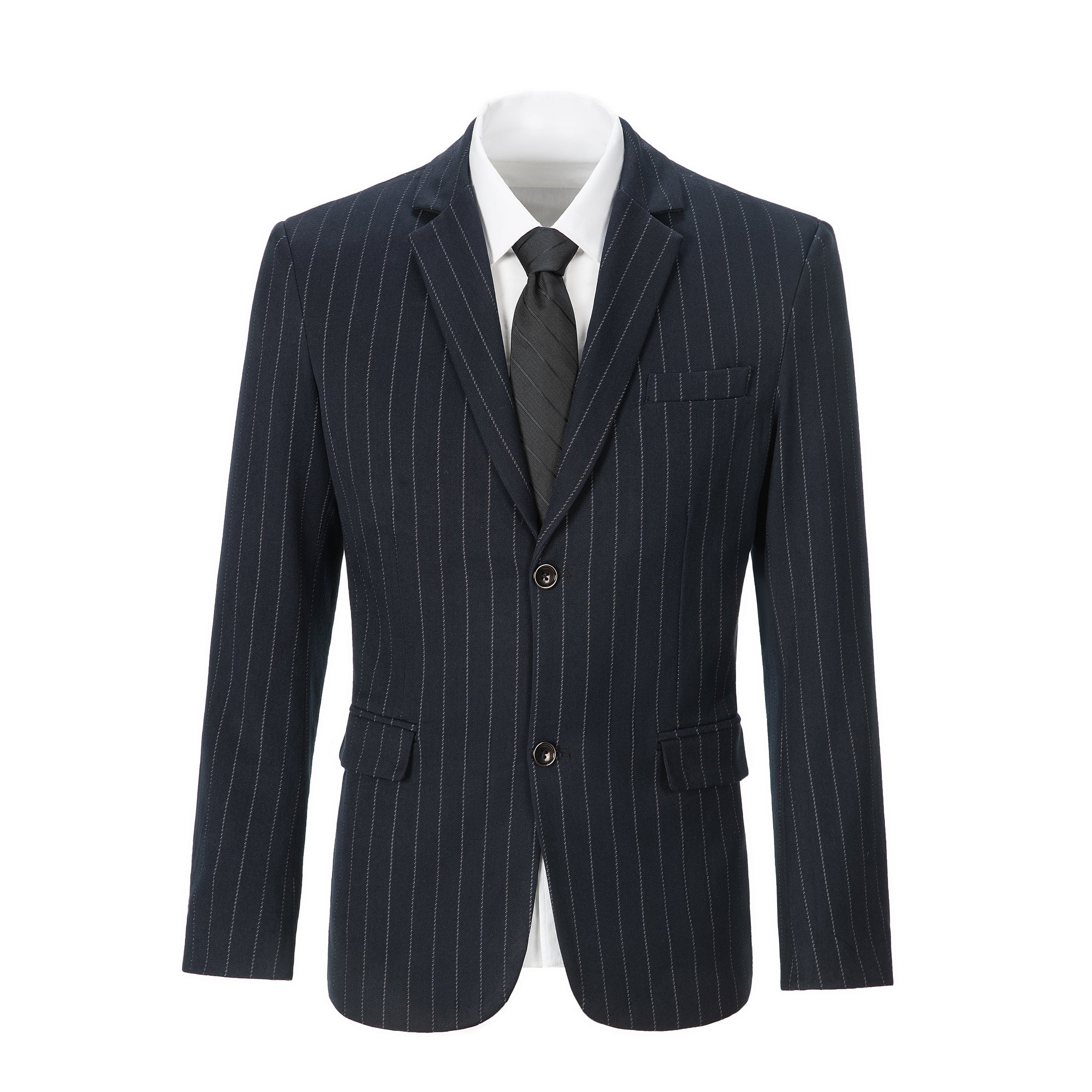 New Arrival Navy Stripe Party Banquet Formal 2 Piece Men Suits