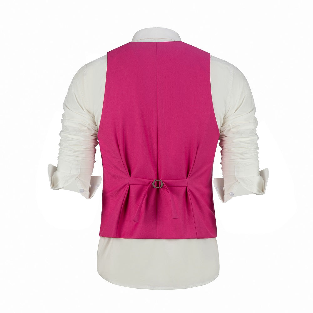 Fuchsia 2pc minimalist suit for men – vest back view