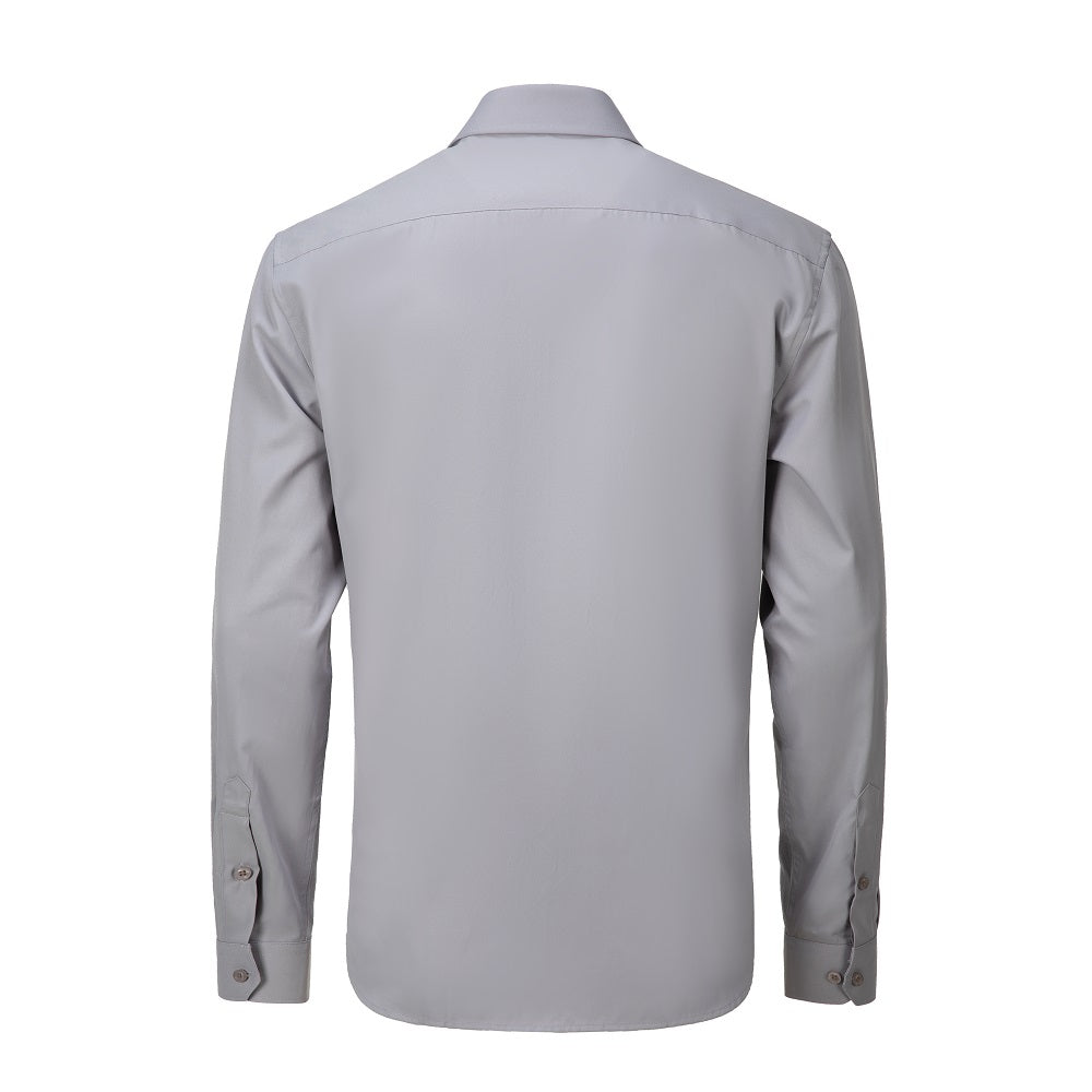 Grey Men's Urban Stylish Casual Business Slim Fit Long Sleeve Button Up Dress Shirt