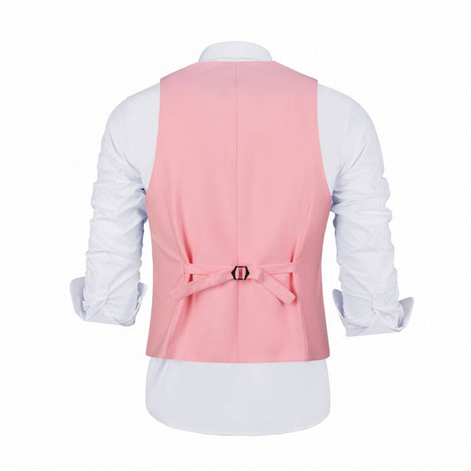 Pink Men's Vest for Party, Wedding and Business