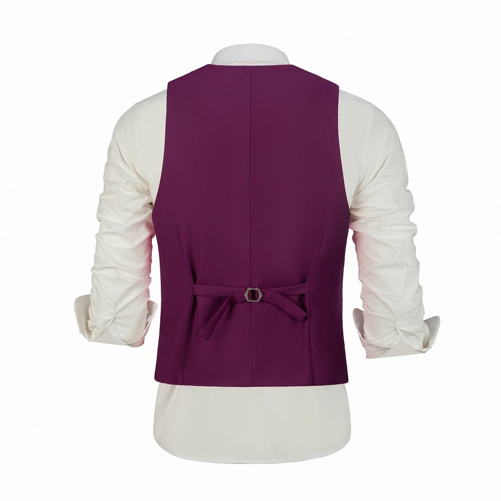 Purple 2pc minimalist suit for men – vest back view