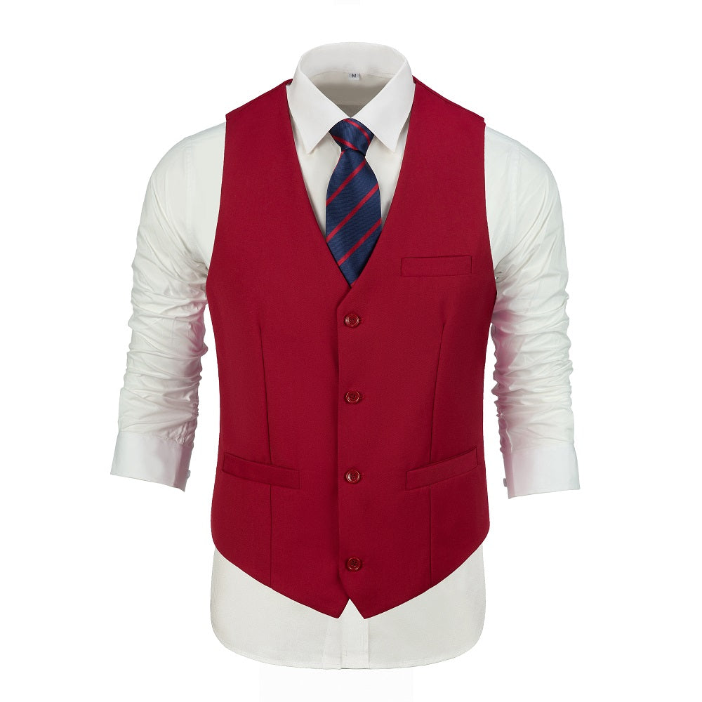 Red Men's Vest for Party, Wedding and Business