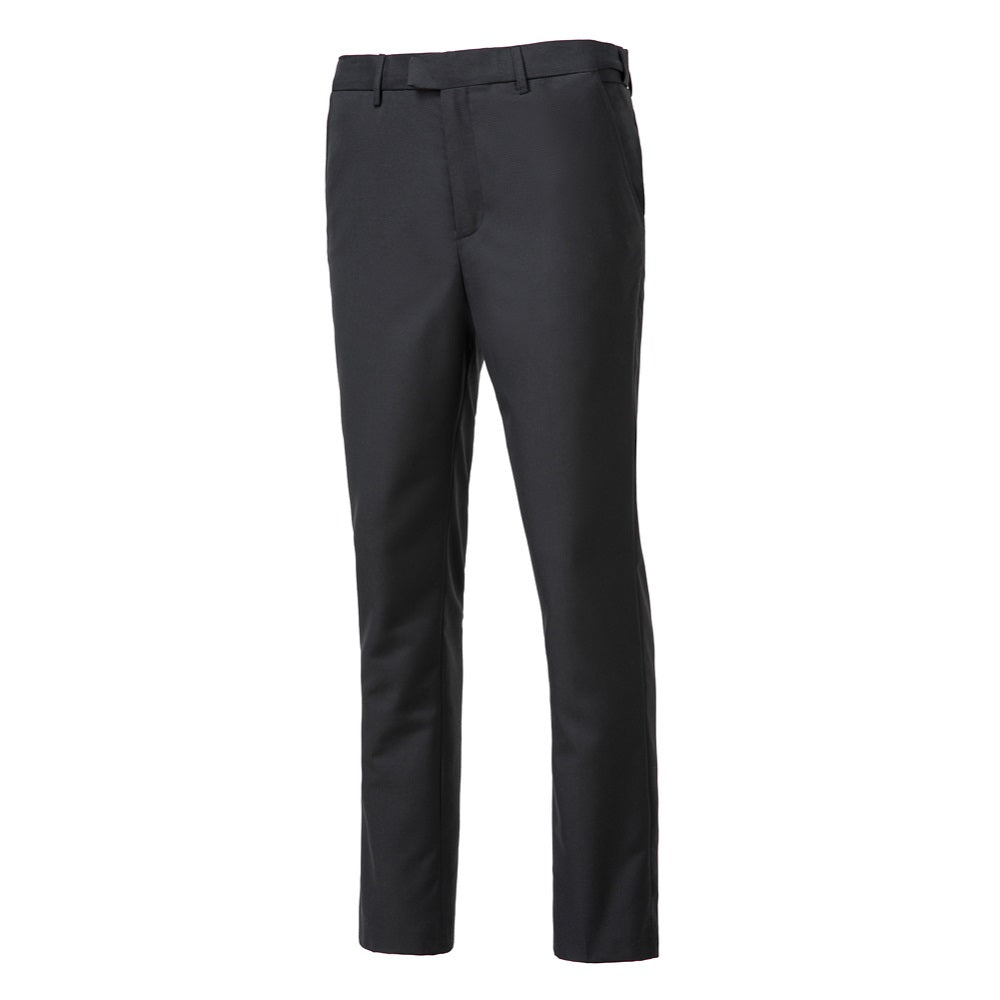 Front view of black men's dress pants – slim fit formal trousers ideal for weddings, parties, or business attire