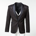 Load image into Gallery viewer, New Arrival Black Unique Plaid Patterned Party 3 Piece Men Suits
