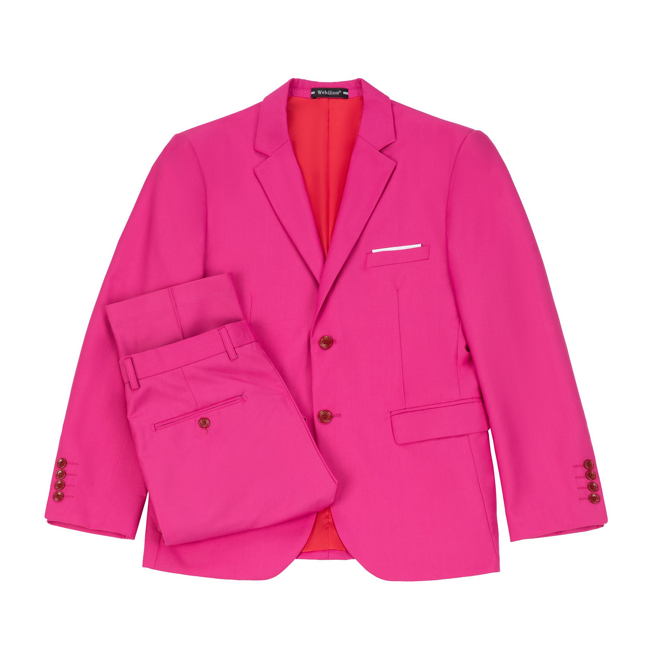 Fuchsia Two Button Wedding 2 Pieces Men's Suits Jacket+Pants