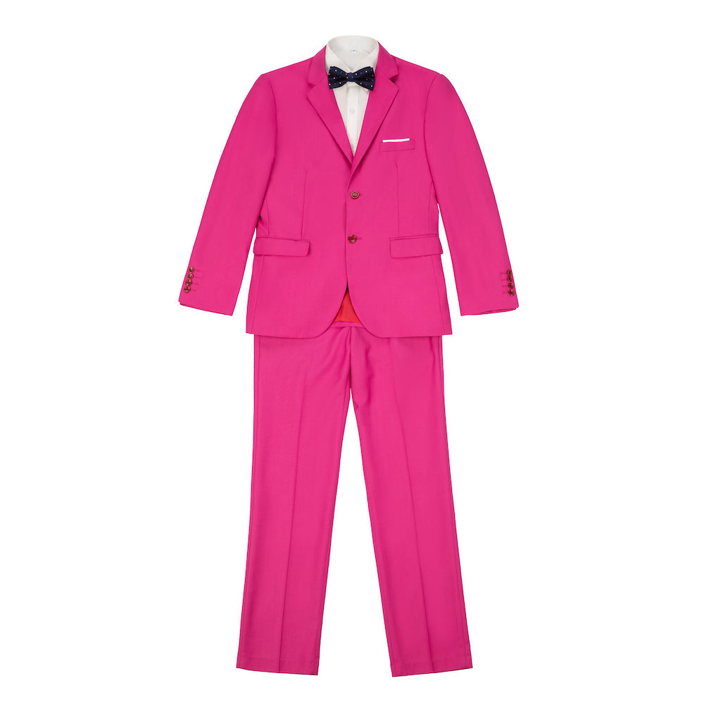 Fuchsia Two Button Wedding 3 Pieces Slim Fit Men Suits