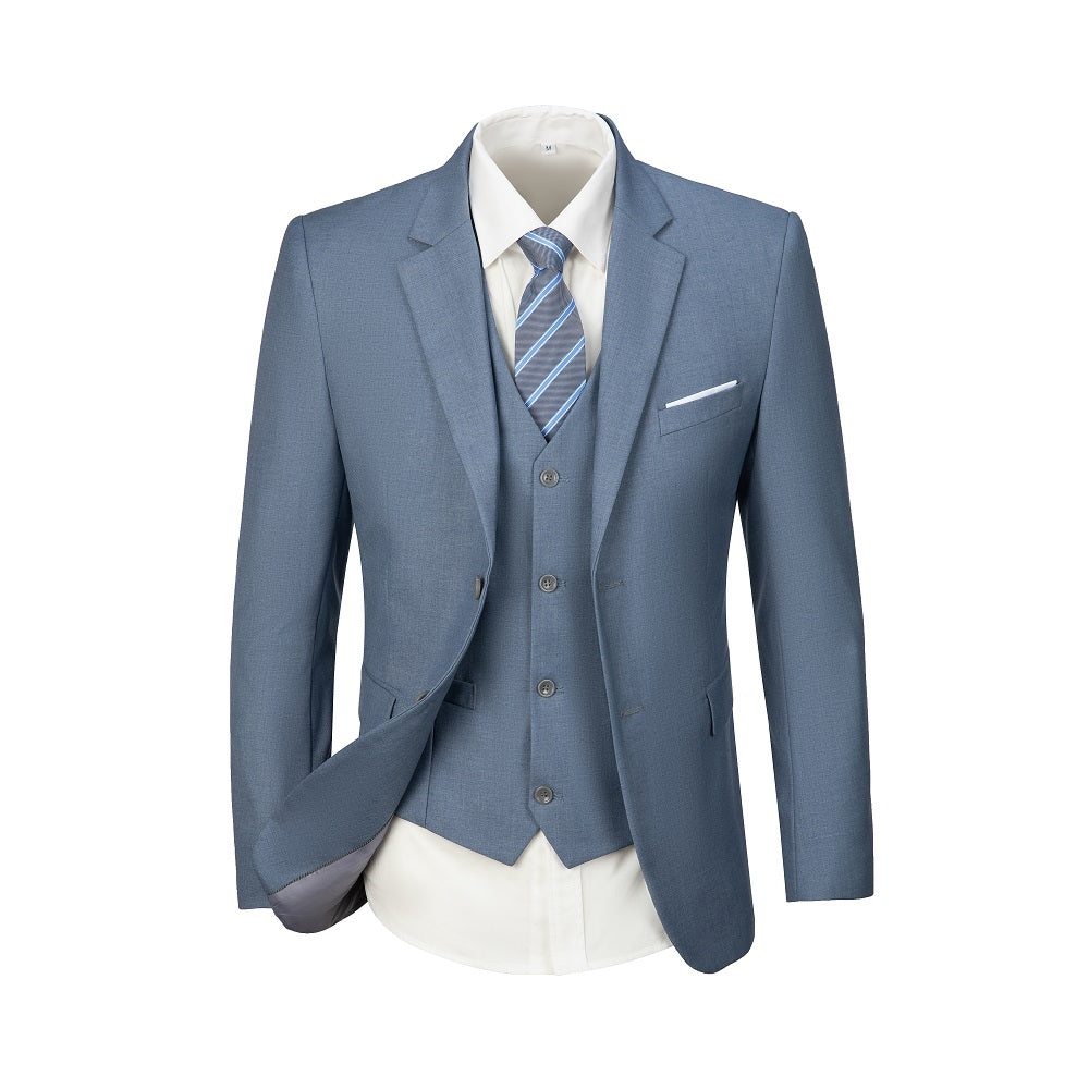 Denim Blue Men's Two Button Blazer for Party, Wedding and Business