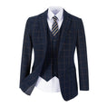 Cargar la imagen en la vista de la galería, Blue Men's Blazer for Party, Wedding and Business ( Orange Plaid )
