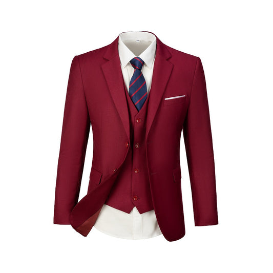 Burgundy Men's Two Button Blazer for Party, Wedding and Business