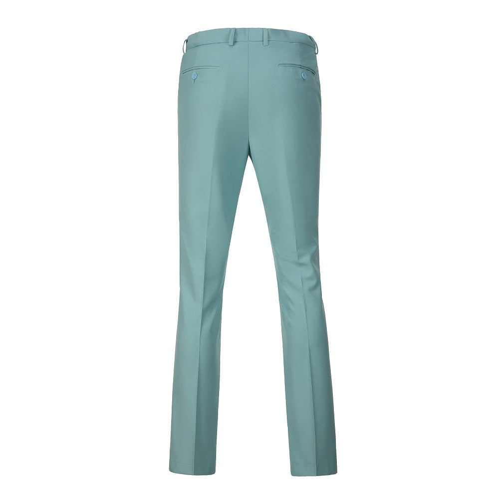 Rear view of mint green pants with pockets – casual formalwear for men