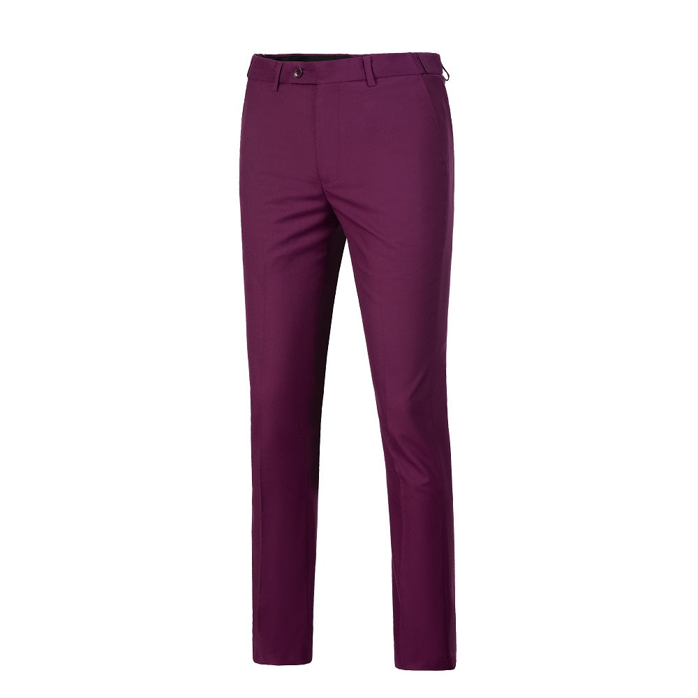 Tailored pants in Purple – 2 piece men's suit with belt loops