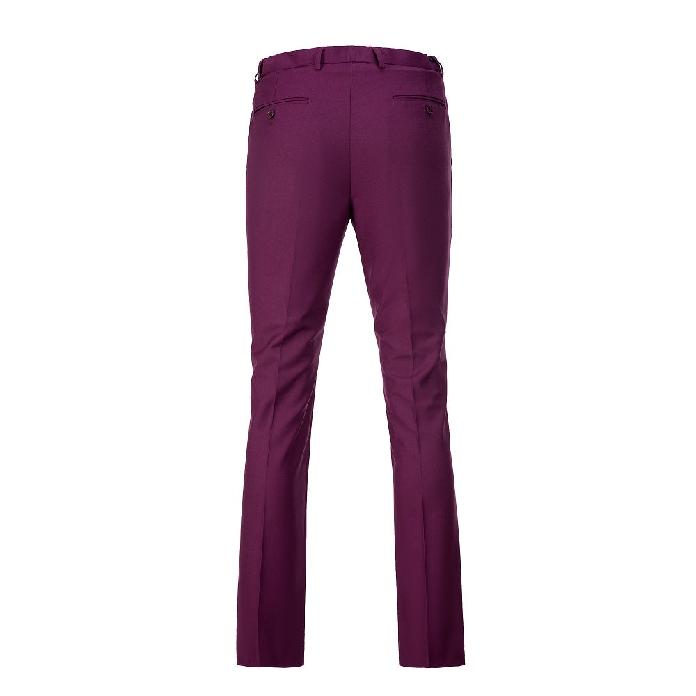 Rear pants detail of Purple 2 piece men's suit – minimalist style