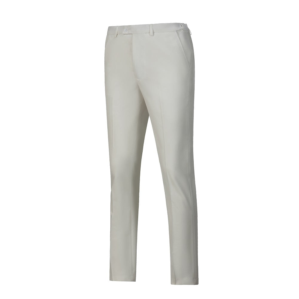 Tailored pants in Ivory – men's casual suit with belt loops