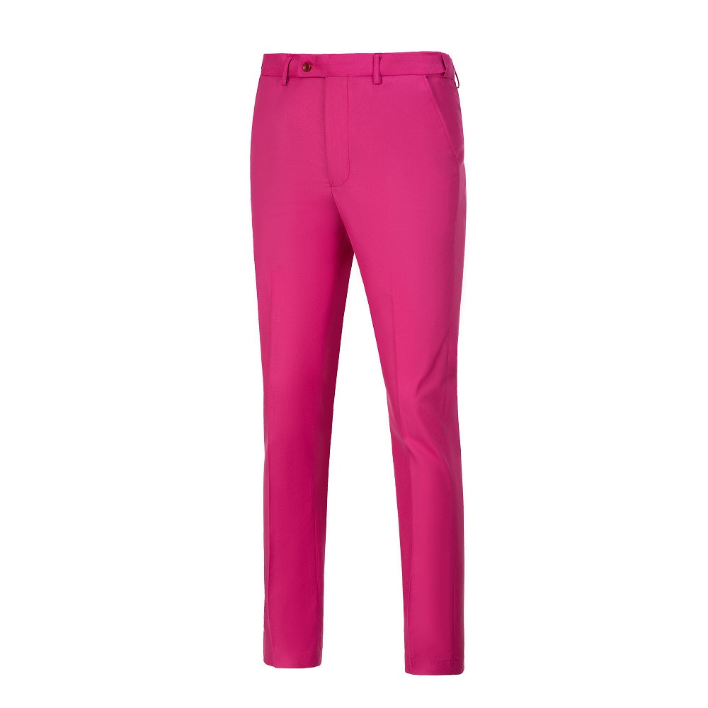 Fuchsia slim fit dress pants for men – bold statement trousers for parties and formal events