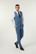 Charger l'image dans la visionneuse de la galerie, New Arrival Blue Unique Patterned Party 3 Piece Men Suits
