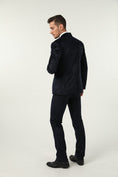 Charger l'image dans la visionneuse de la galerie, Black Navy Velvet 3 Piece Men's Formal Suits
