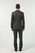 Load image into Gallery viewer, Grey Black Navy Stripe Men's 3 Piece Set
