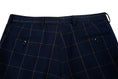 Load image into Gallery viewer, Blue Men's Pants for Party, Wedding and Business ( Orange Plaid )
