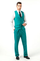 Men's Suits 2 Pieces Vest+Pants Set V-Neck Slim Fit Casual Waistcoat Suit